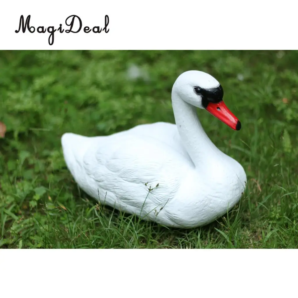 MagiDeal 2 Pieces Plastic Floating Swan Decoy for Hunting &Fishing Garden Scarecrow