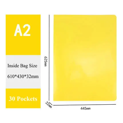 A2 бумажный Органайзер буклет Мульти Карманный мешок для документов рисунки картины дисплей книга - Цвет: 30 Pockets