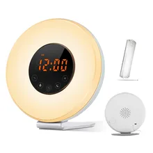 Wake Up Light Radio FM Snooze Despertador Simulador de Amanecer Atardecer Naturaleza Suena Inteligente Con Cargador USB