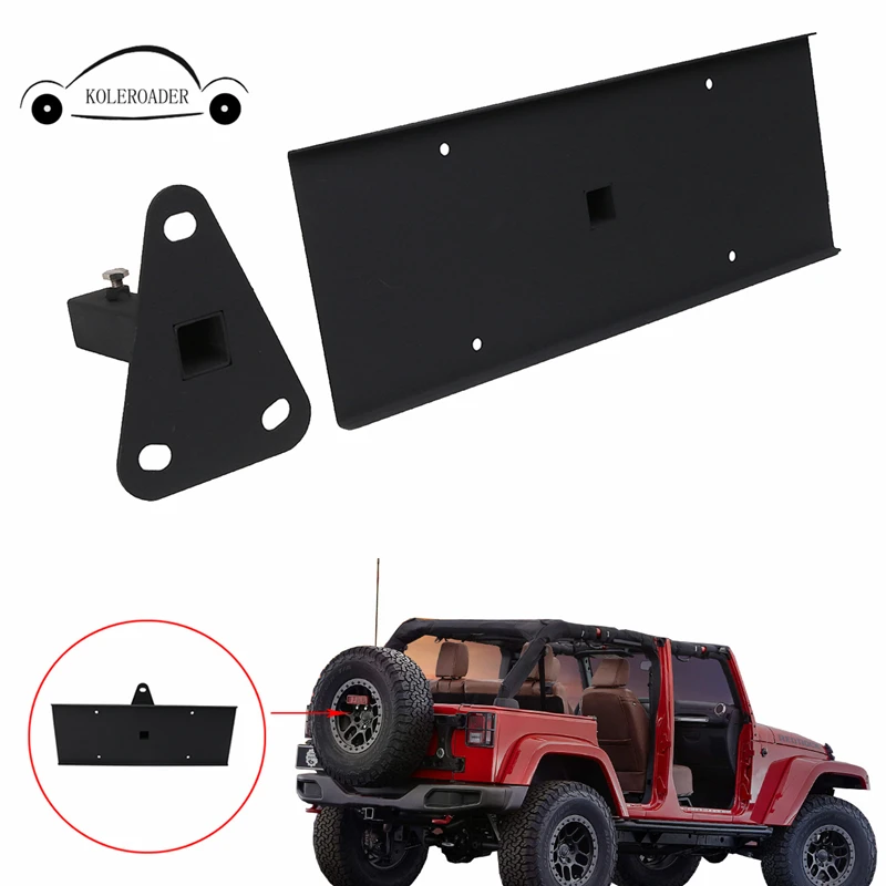 For Jeep Wrangler JK Unlimited 2007 2017 Rear Spare Tire License Plate