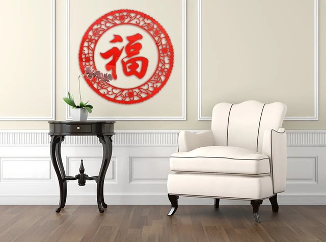 acrylic crystal character fortune wall mirror sticker self adhesive