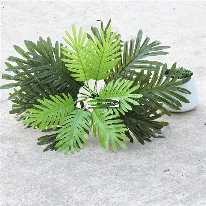 50 см 18 лист шелк искусственный Феникс кокос саго растение Пальма дерево Свадьба домашний офис мебель Декор без ваза зеленый
