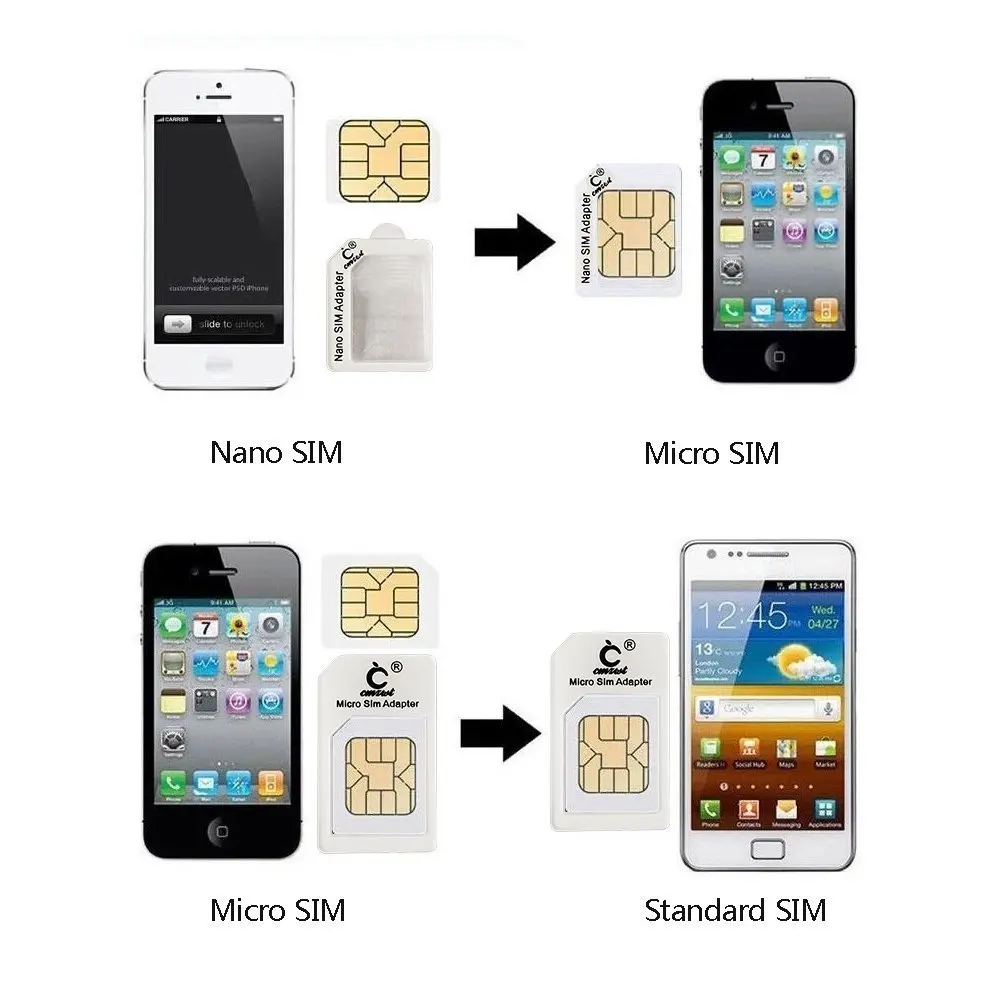 4 in one mobile phone sim card Nano sim card adapters Factory Outlet Buy 2 Get 1 micro standard ...