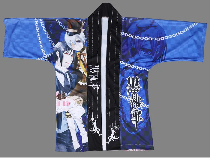 Японское аниме пальто Kuroshitsuji haori плащ cos кимоно свободный размер костюмы для