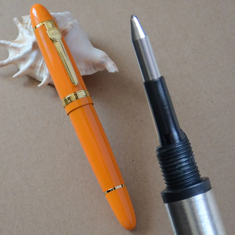 Pen as picture show JINHAO excellent 159 оранжевый и Золотой Шариковая ручка желтый медный синий зеленый белый фиолетовый черный 19 цветов на выбор - Цвет: Pen as picture show