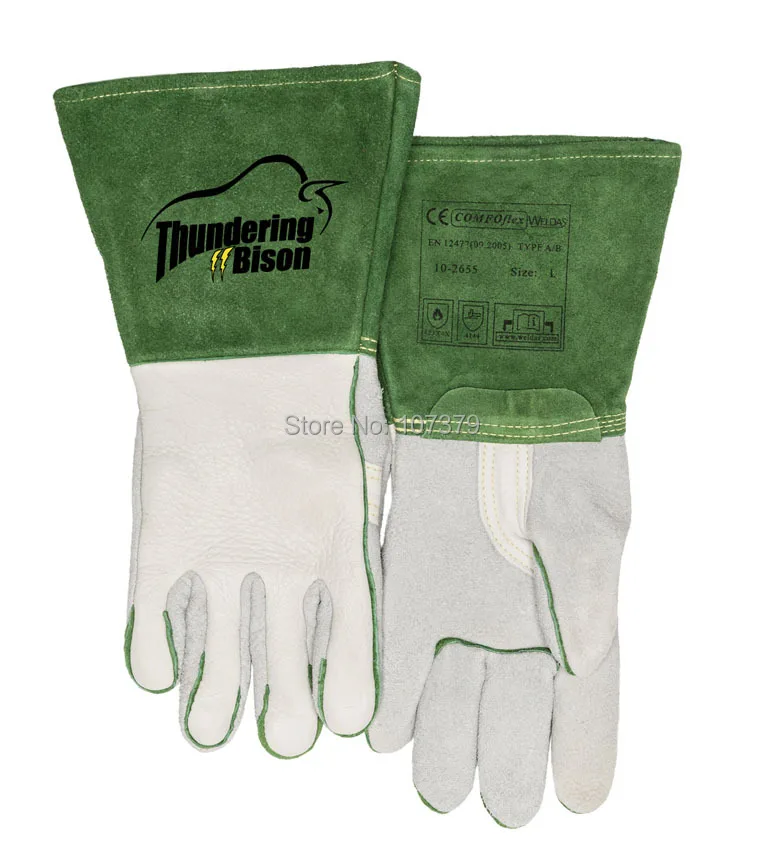 

Leather Work Gloves TIG MIG Grain Bison Leather Welding Gloves