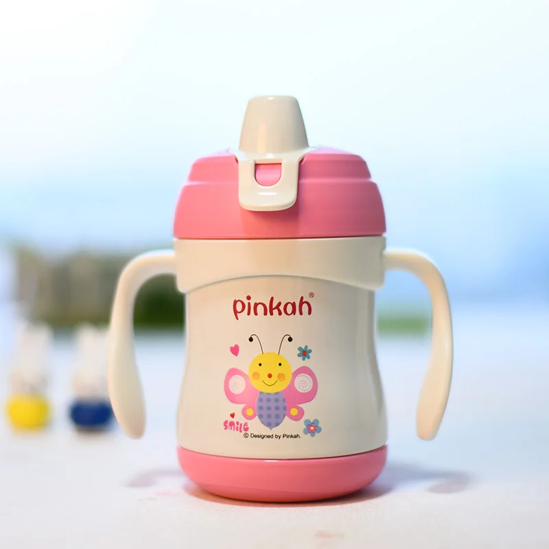 220ML Children Straw Stainless Steel Water Bottle Thermos Baby Leak