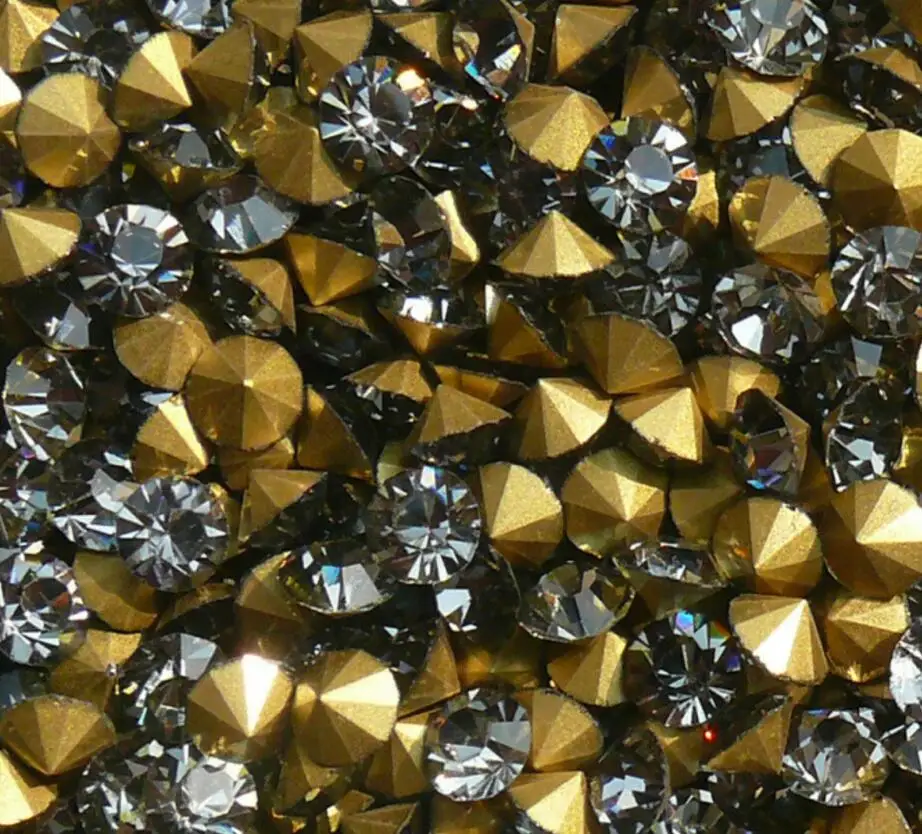 Loose Black Diamond Color Pointback Crytal Rhinestones DIY Bling