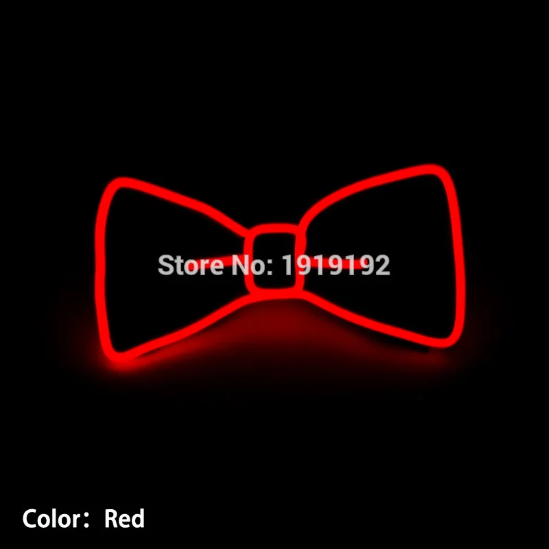 Устойчивый на 10 цветов модный дизайн светящийся мигающий галстук-бабочка led DJ's, EL галстук-бабочка для вечерние, бар, клуб, DJ - Цвет: Red