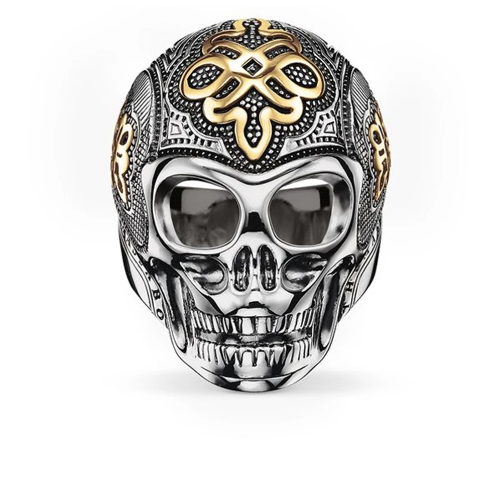 

925 Sterling Silver & Gold-color Love Knot Skeleton Skull Rings, European Most Fashion Ring Jewelry Love Best Gift for Women Men