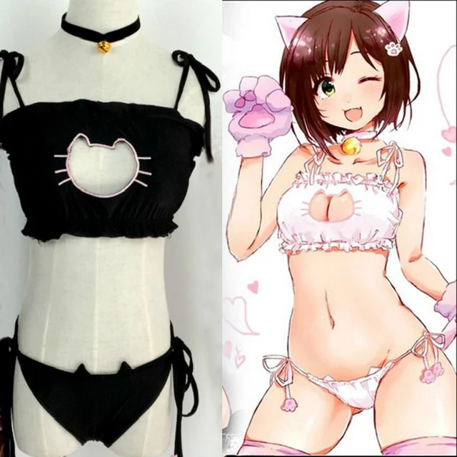 Cat Ears White And Black Clothes Anime Cat Ears White And Black Clothes Anime