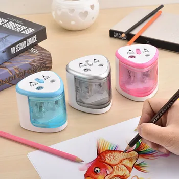 

New Automatic Pencil Sharpener Two-hole Electric Switch Pencil Sharpener Home Office School dropshipping