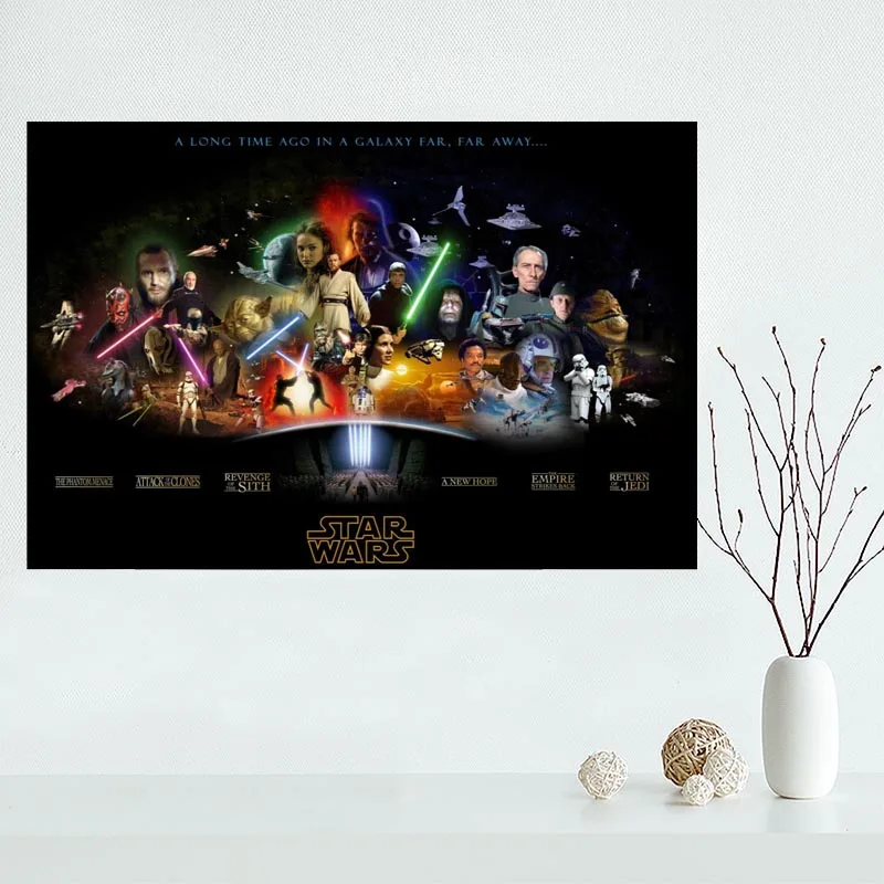 

Classical Custom Star Wars Canvas Painting Poster Cloth Silk Fabric Wall Art Poster for Home Decor