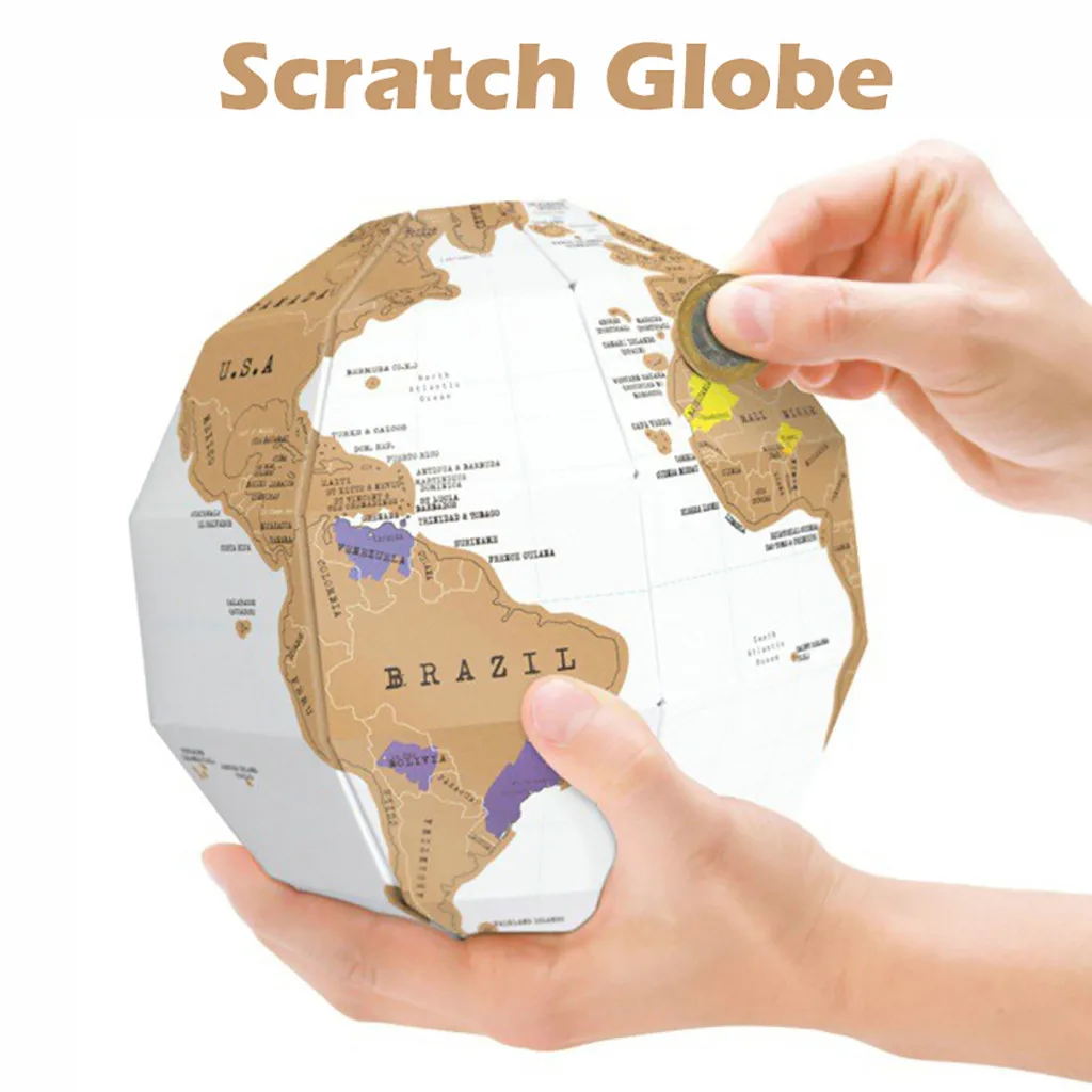 Глобус 3D головоломка Глобус DIY сборка вертикальной земной шар 3D царапины карта путешествия забавная игрушка для детей дропшиппинг