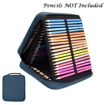 

Protable 4 Layers 120 Slots Canvas Pencil Bag Gel Pens Holder Large Capacity Pencil Case Art School-Supplies