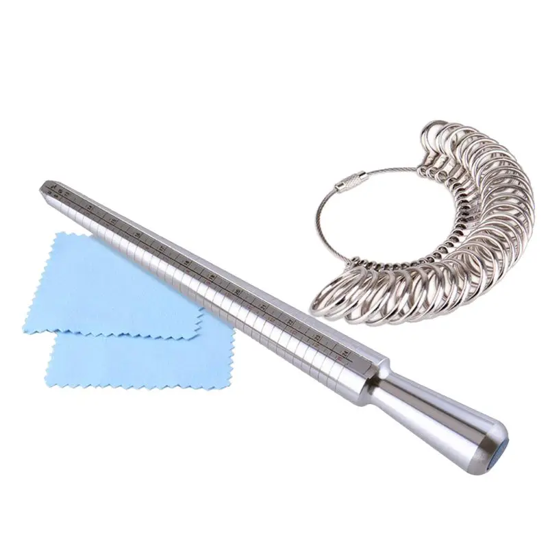 

Standard Ring Sizer Mandrel Stick Vintage Finger Gauge Ring Measuring Sizes Jewelry Tool Set Equipments