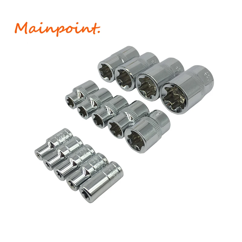 

1/4" 1/2" 3/8" E-Socket Torx Star Bit Sockets Set CR-V Combination Drive Socket Nuts Set For Auto Car Repair Hand Tools Sets