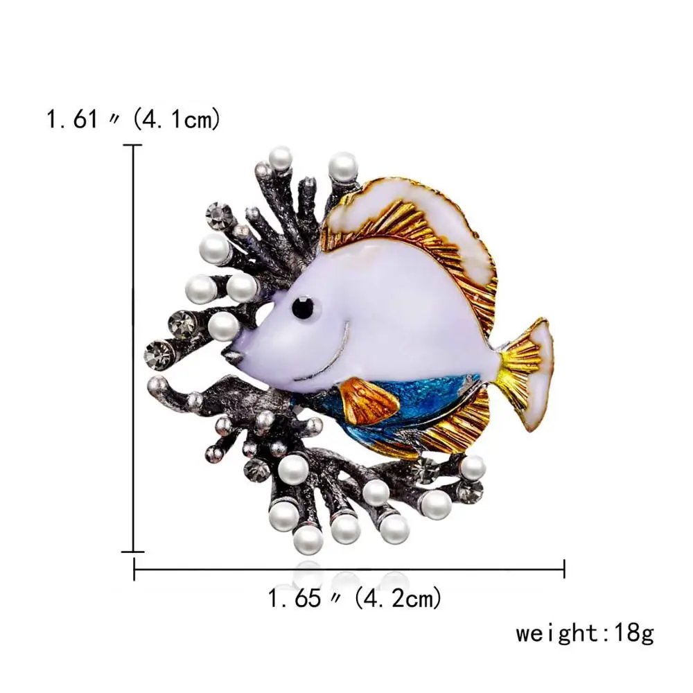 RINHOO высокое качество сплав разноцветная Брошь Стразы кошка рыба животные ювелирные изделия пальто платье любовница девушка Женщины Подарочные броши - Окраска металла: Fish3