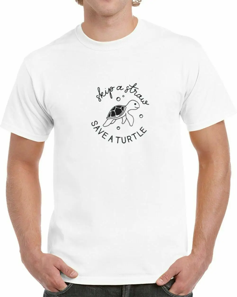 

NEW SKIP A STRAW SAVE A TURTLE - TSHIRT ALL SIZE