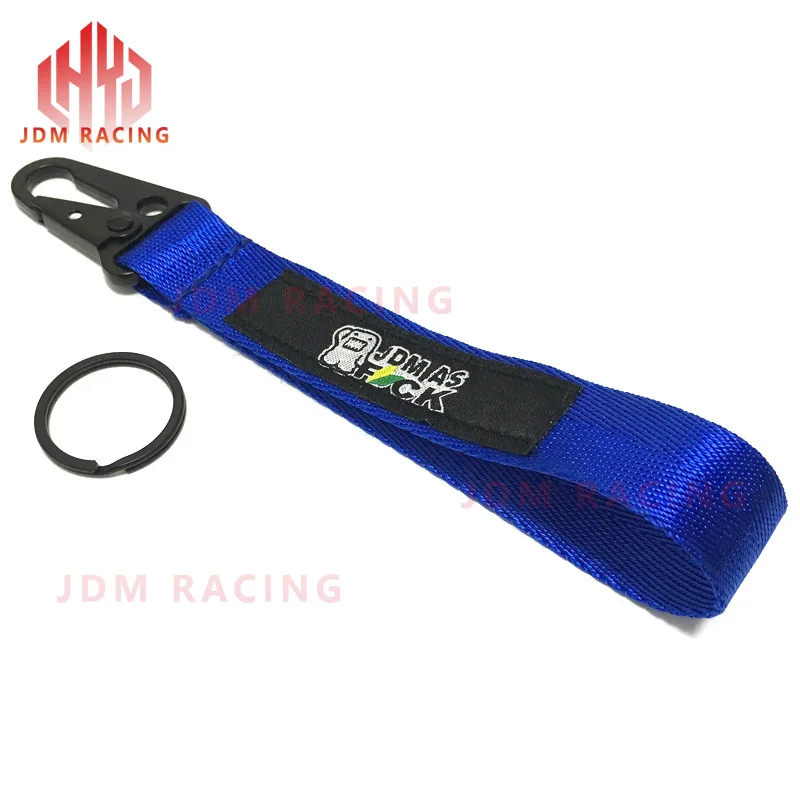 

Hot Car keytags Strap keychian Emblem Nylon Webbing Blue Strap Keychain Key Chain with Steel Spring Clip Lanyard Accessorie