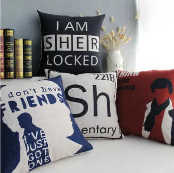

Sherlock Holmes England cotton cushion Linen pillow pillow cushion 45cm*45cm home Decor sofa cushions 4PCS/LOT