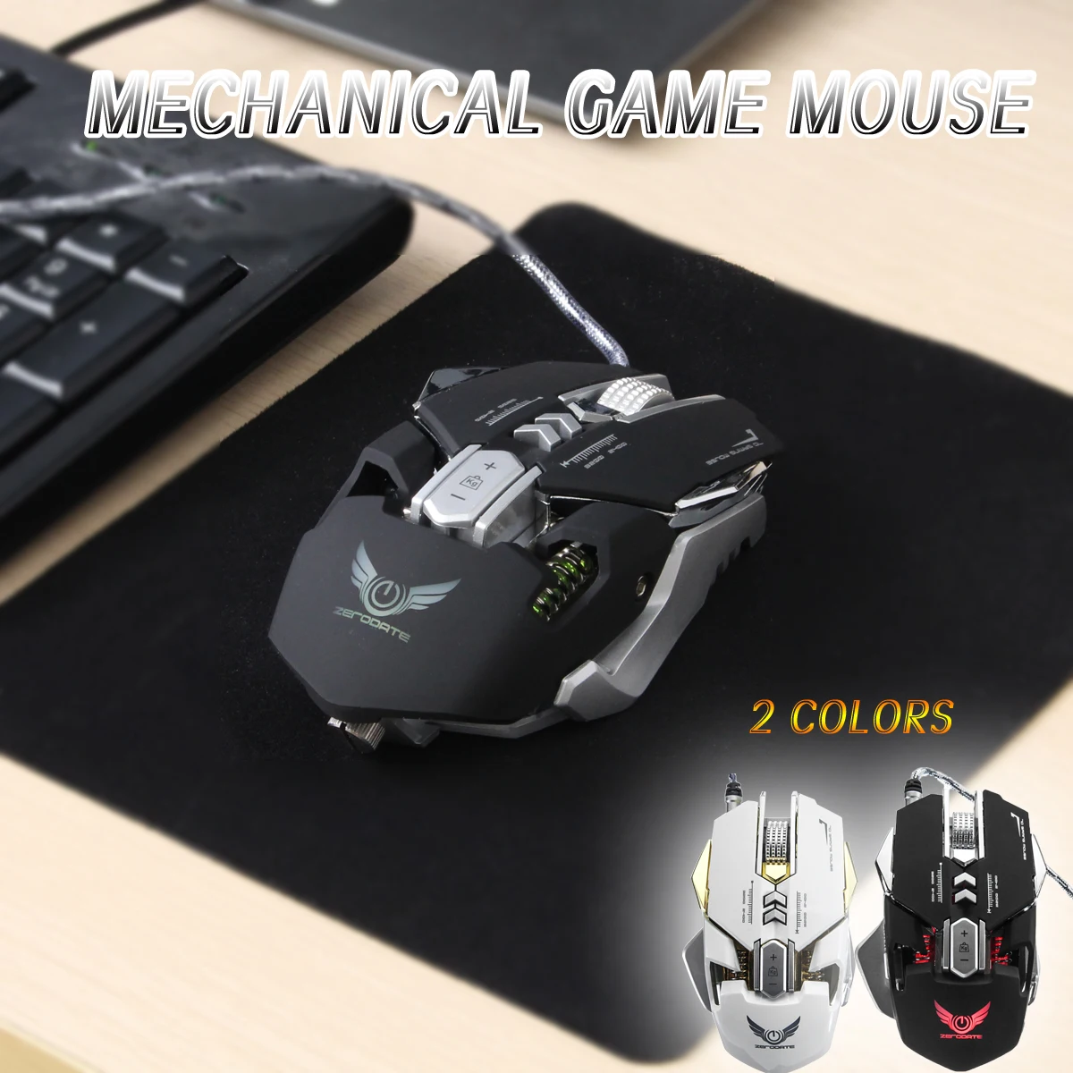 LEORY ZERODATE X300 3200DPI Adjustable LED Light Optical Gaming Mouse LED Optical Backlight For PC Laptop Game