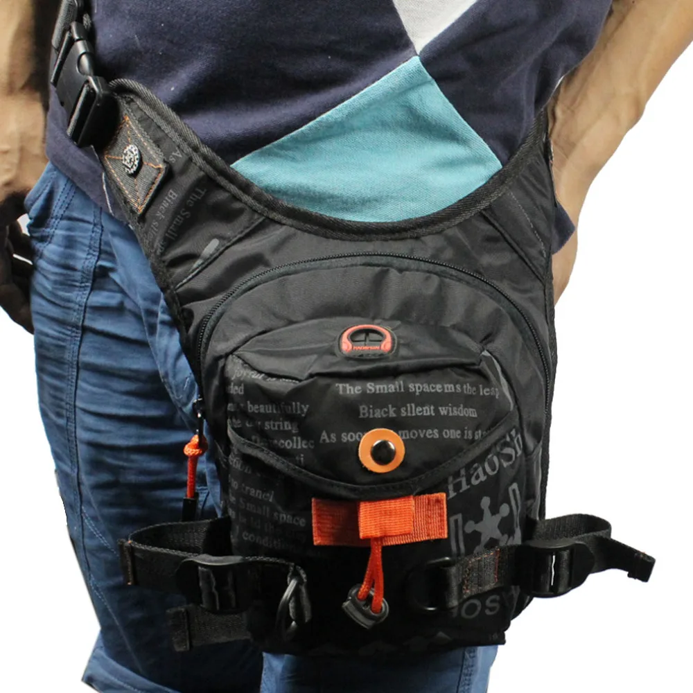Men's Waterproof Nylon Ride Leg Bag Drop Fanny Waist Belt Hip Bum