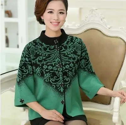 Taille Survêtement De Personnes Femmes Rouge Automne Hiver Les Cardigan Âgées La kaki rouge Vert corail Chandail 2018 Et Plus Top 9I2YeDWEH