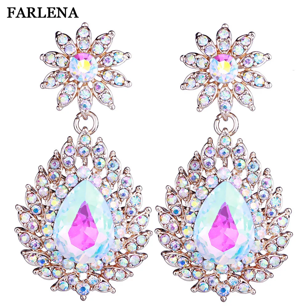 New Arrival Fashion Jewelry Clear Crystal Earrings Long Earrings for Women Wedding Bridal Drop Earrings