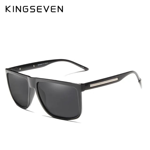 KINGSEVEN-Gafas de sol polarizadas para hombre, lentes de sol masculinas con diseño de marca, adecuadas para conducir, Estilo Vintage TR90, montura cuadrada, con UV400 KINGSEVEN-Gafas de sol polarizadas para hombre, lentes de sol masculinas con diseño de marca, adecuadas para conducir, Estilo Vintage TR90, montura cuadrada, con UV400