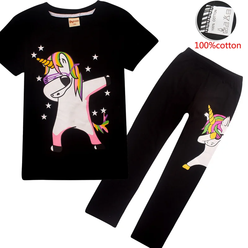 Unicorn Birthday T-Shirt Kids Boy Girl Short Sleeve T Shirt Tee Top Clothes 2-9Y