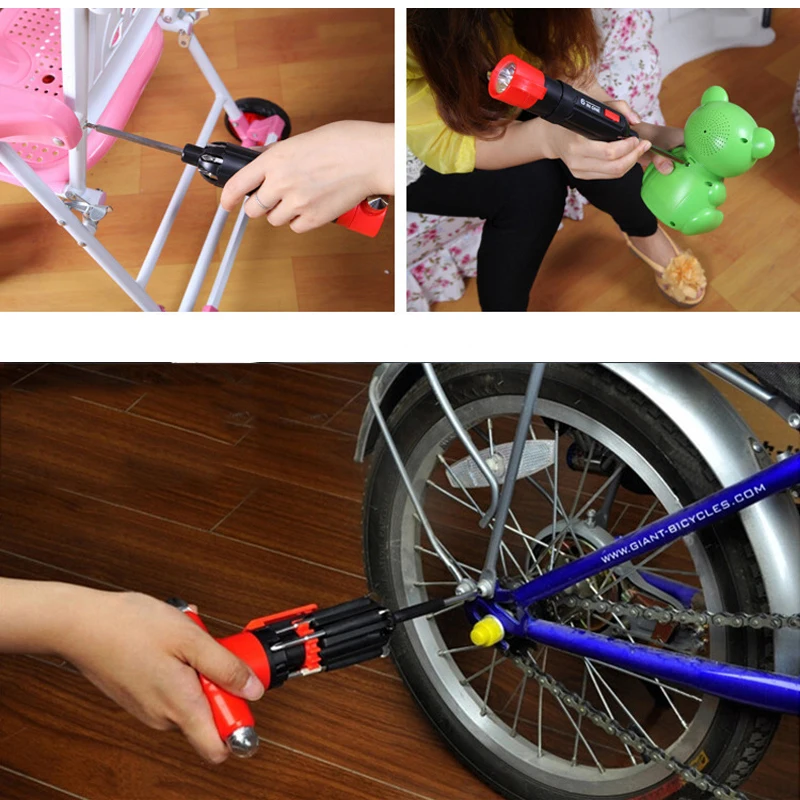 05 JDSR 8 in1 Precision Torx Screwdriver Set PhillipsSlotted Bits LED Torch Light Up  Multitool Home Appliances Repair Hand Tools