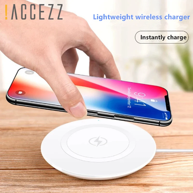 

!ACCEZZ 5W QI Wireless Charger Pad For Samsung S8 S7 S9 Plus Note8 LED Cooling Vent Charger For iPhone X 10 8 Plus Charging Pad