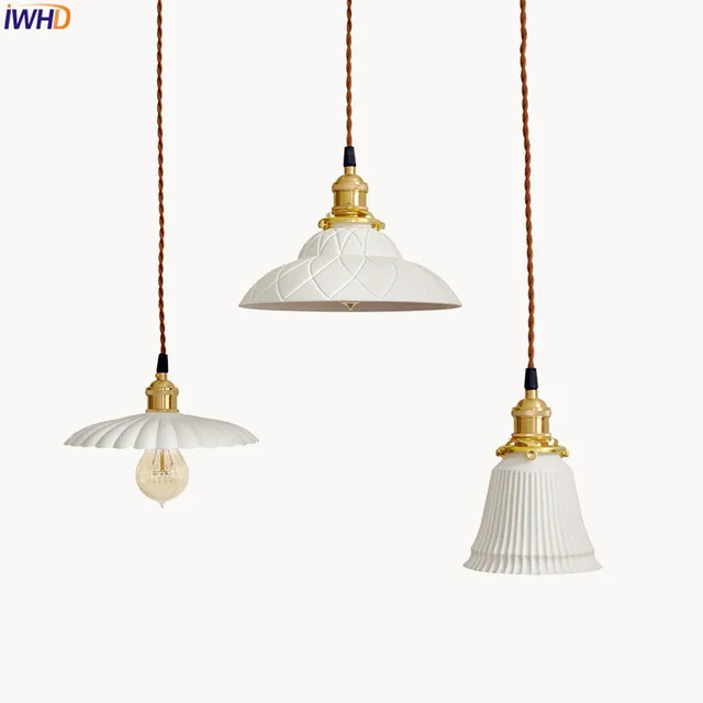 Iwhd White Ceramic Br Pendant Lights Fixtures Restaurant Bedroom Iwhd White Ceramic Br Pendant Lights Fixtures Restaurant Bedroom Bedside Nordic Anese Style Hanging Lamp Led Hanglampen