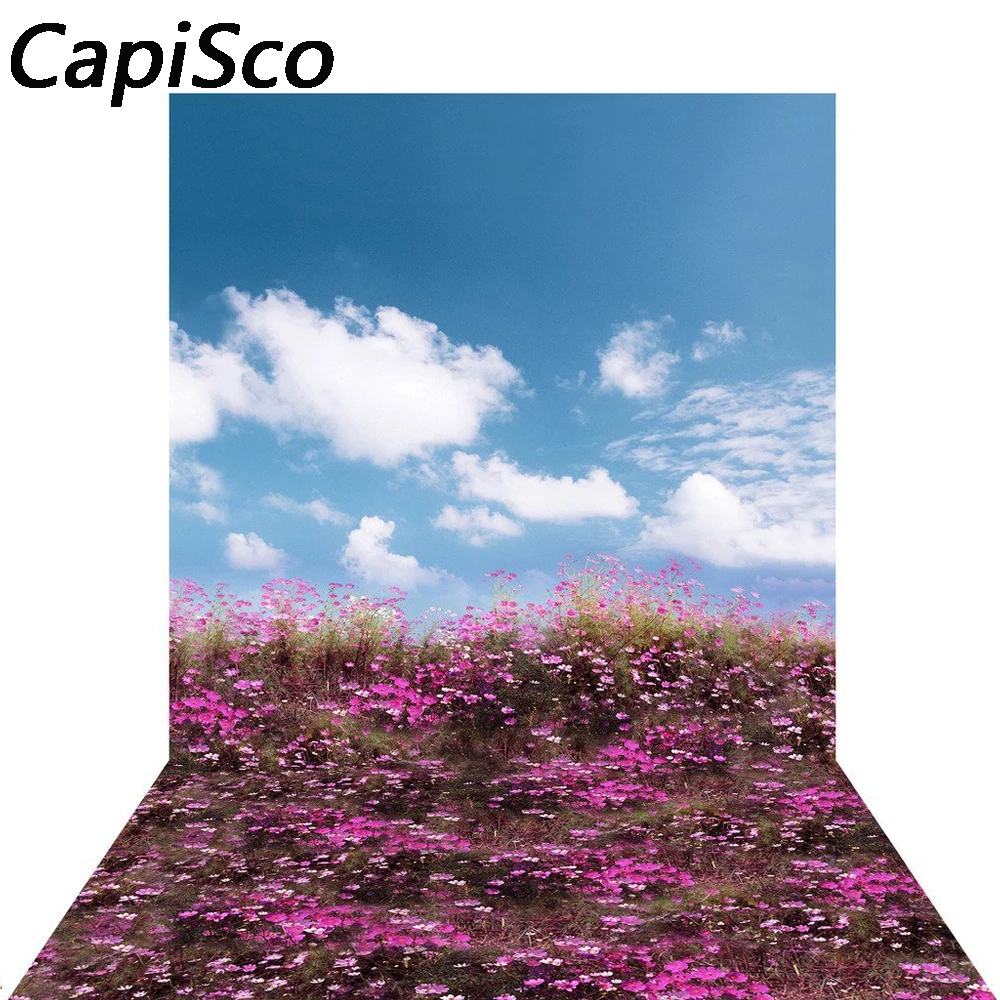 

Capisco Photography Backdrops flower Cloudy Blue Sky Scenic Photo Backgrounds Photocall For Photo Studio