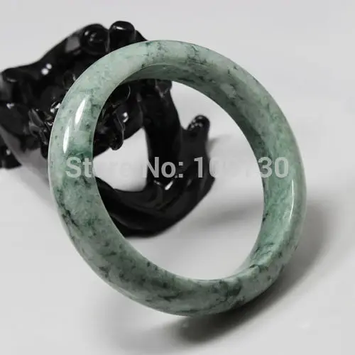 

001573 Beautiful Certified Grade "A" Natural Green Jadeite Jade Gems Bangle Bracelet (A0502)