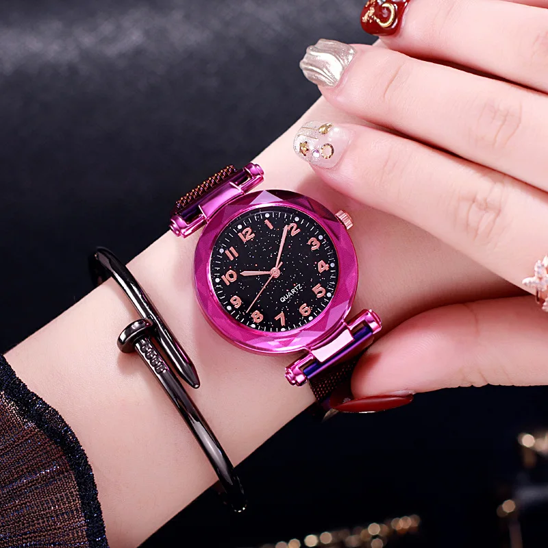 JBRL модные часы с магнитным ремешком женские часы женские наручные часы ретро женский браслет кварцевые часы подарок для девочек reloj mujer - Цвет: purple