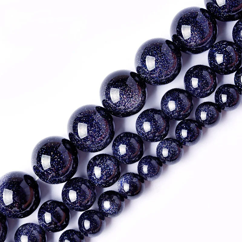 1 прядь/лот 4 6 8 10 12 мм натуральный голубой песок камень Шарм круглые свободные бусины разделитель бисера для самостоятельного изготовления ювелирных изделий ожерелье браслет