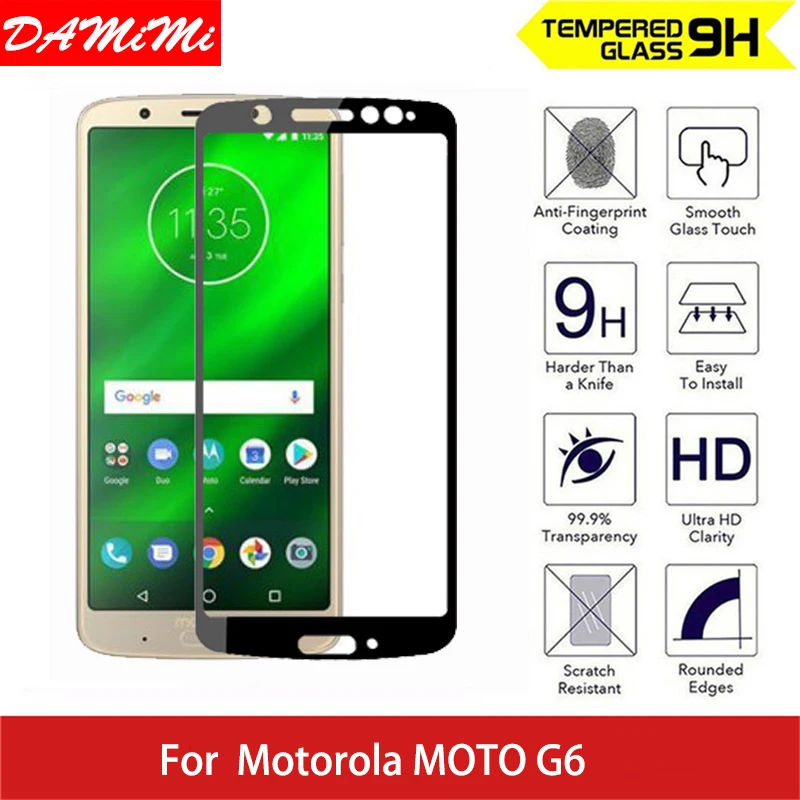 Tempered Glass For Motorola MOTO G6 tempered full cover prime screen protector for G 6 Phone Protective glass film | Мобильные