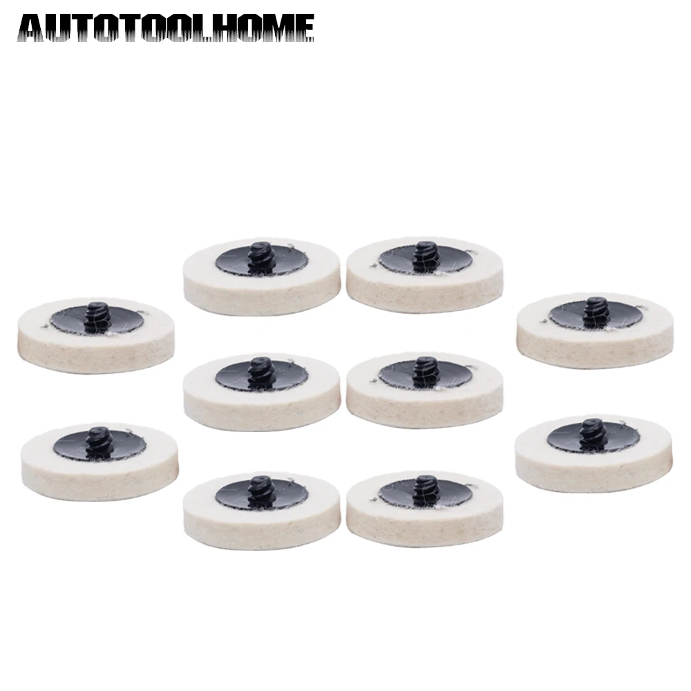 

10pcs 2" Compressed Wool Felt Fabric QC Disc 50mm Polishing Buffing Pads Wheels for Roloc Grinding Abrasive Tools Accessories