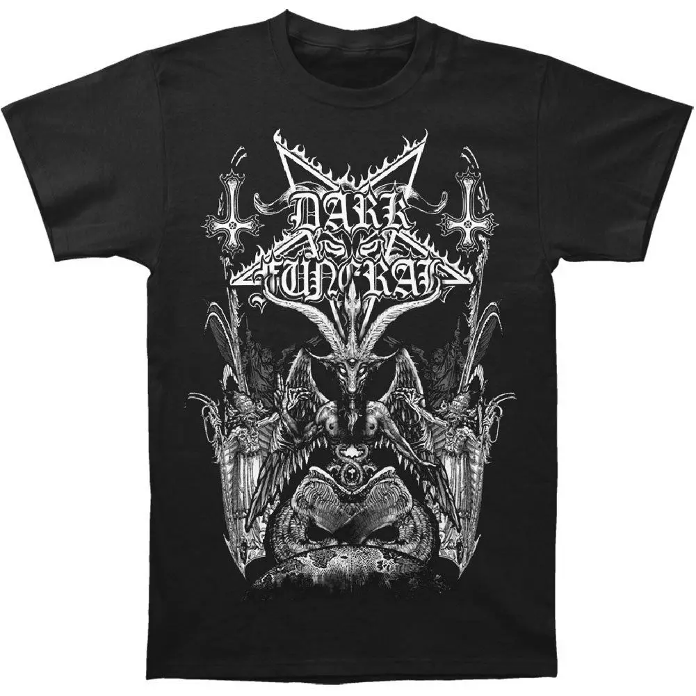 

Dark Funeral Men's Baphomet T-shirt Black Rockabilia Casual Cotton tee shirt O-Neck Print Broadcloth Short