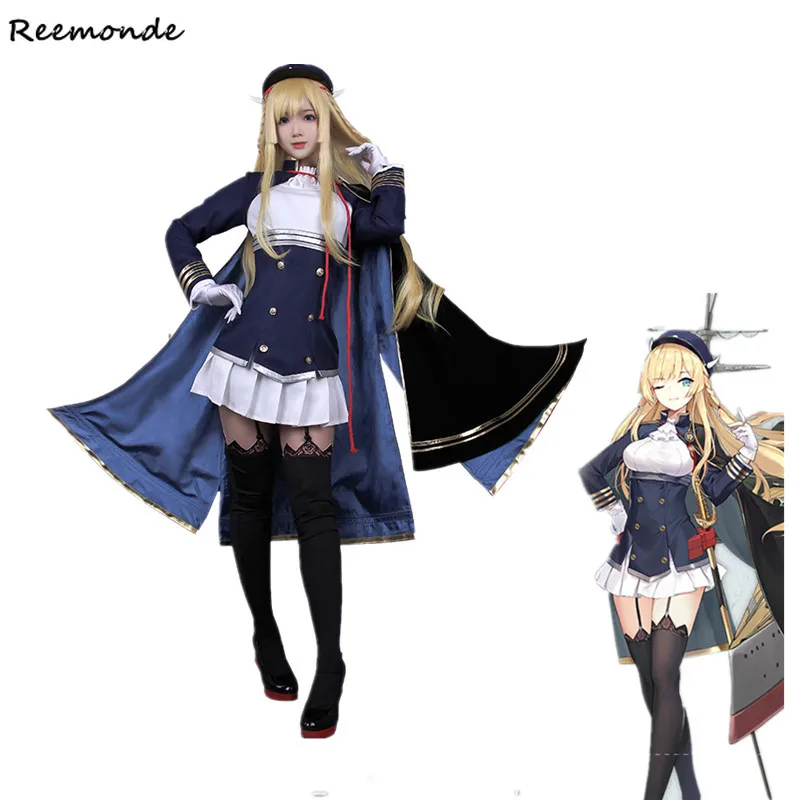 

Game Azur Lane Cosplay Costume Kongou Top Shorts Skirt Cloak Combats Full Set Synthetic Wigs Woman Girl Carnival Christmas Party