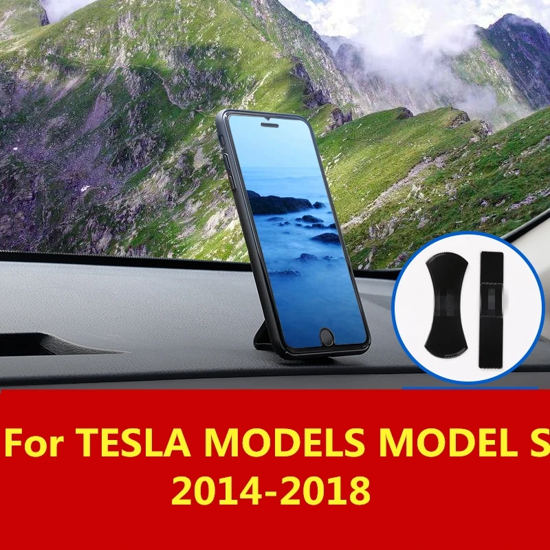 

For TESLA MODELX MODEL S 2014-2018 Anti-Slip Sticky Gel Mat Non-Slip Bracket Car Mobile Phone Holder triangular Pad Wall Sticker