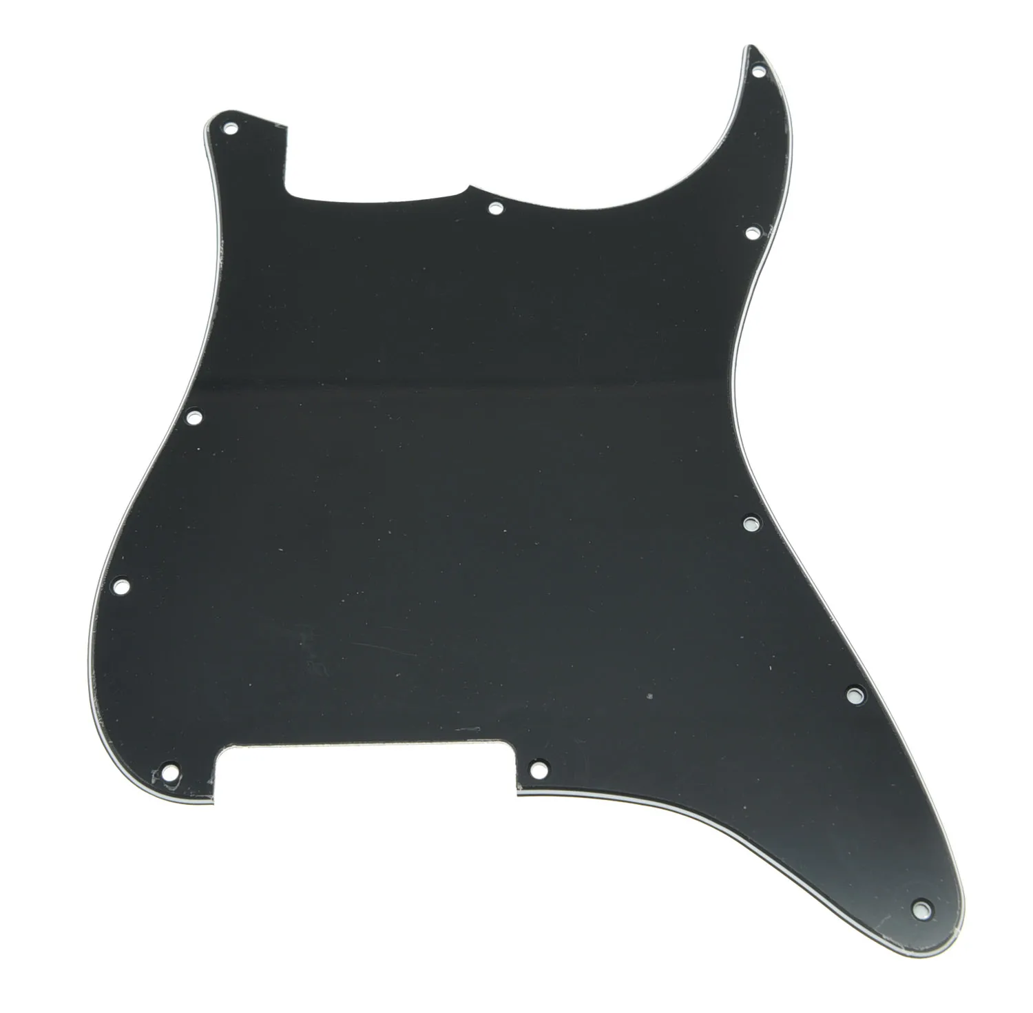 

11 Hole Blank ST Pickguard Scratch Plate No Pickup Holes Black 3 Ply
