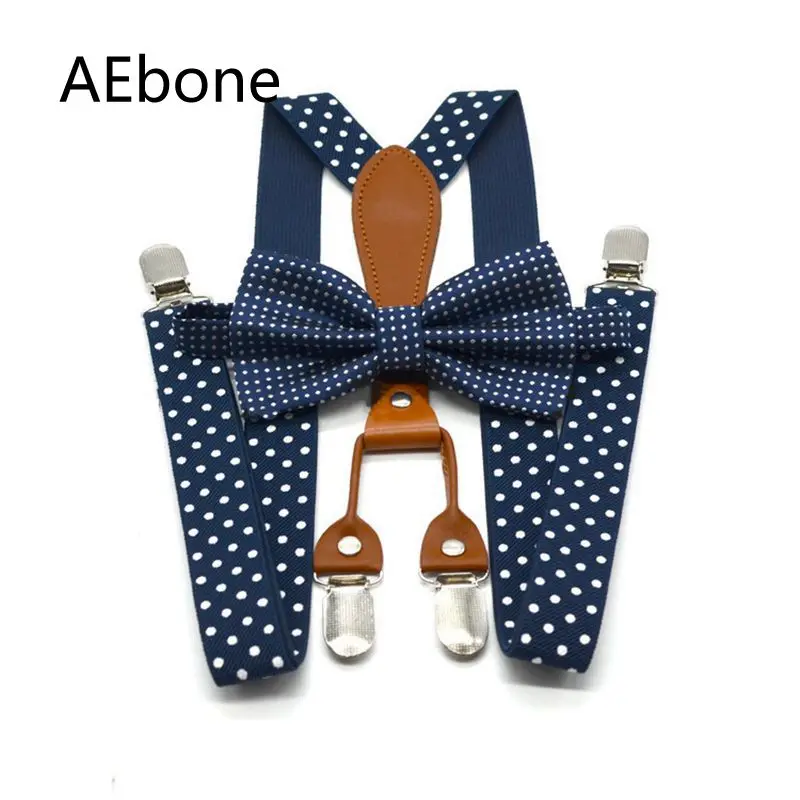 AEbone темно-синий галстук-бабочка подтяжки для мужчин в горошек брюки ремень красная бабочка подтяжки женские подтяжки с 4 зажимами 110 см Sus30