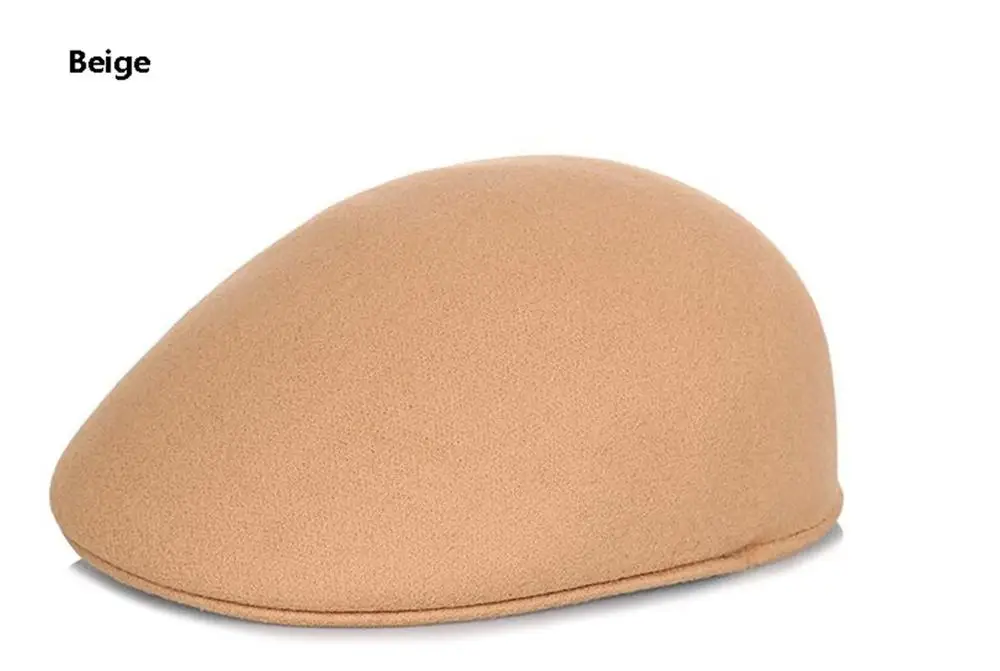 Зимние Повседневные шапки Newsboy из толстой шерсти, теплые винтажные плоские шапки плюща для мужчин и женщин, Chapeau Gorro Sombrero M0206 - Цвет: Бежевый