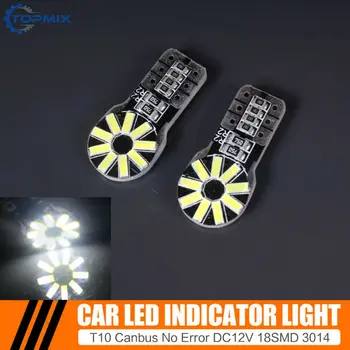 

2 X T10 W5W led canbus 194 168 3014 t10 18SMD Canbus No Error Car Auto LED Bulb Indicator Light Parking Lamps White light