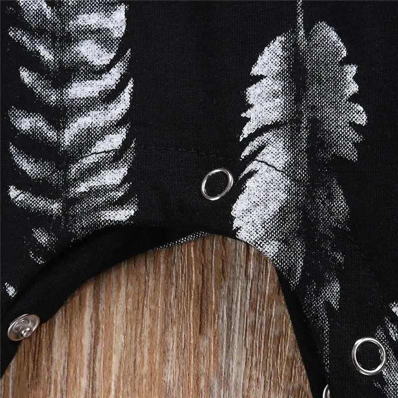 Детский хлопковый комбинезон с капюшоном принтом перьев|newborn sweatshirt|baby sweatshirt girlbaby
