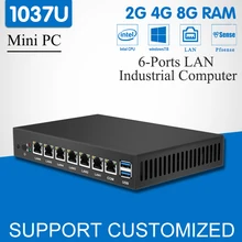 Mini PC Dual Core 6 Ethernet LAN Celeron 1037U pfSense Router Firewall Mini Deaktop Computer Windows 10 HD Graphics VGA 6-RJ45