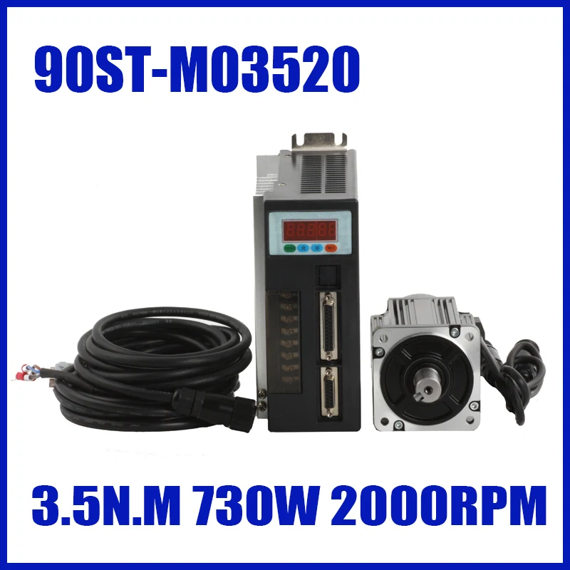 730W AC servo motor and driver 3.5N.M 2000RPM 90ST-M03520 cnc + Matched Servo Driver LG077 | Обустройство дома
